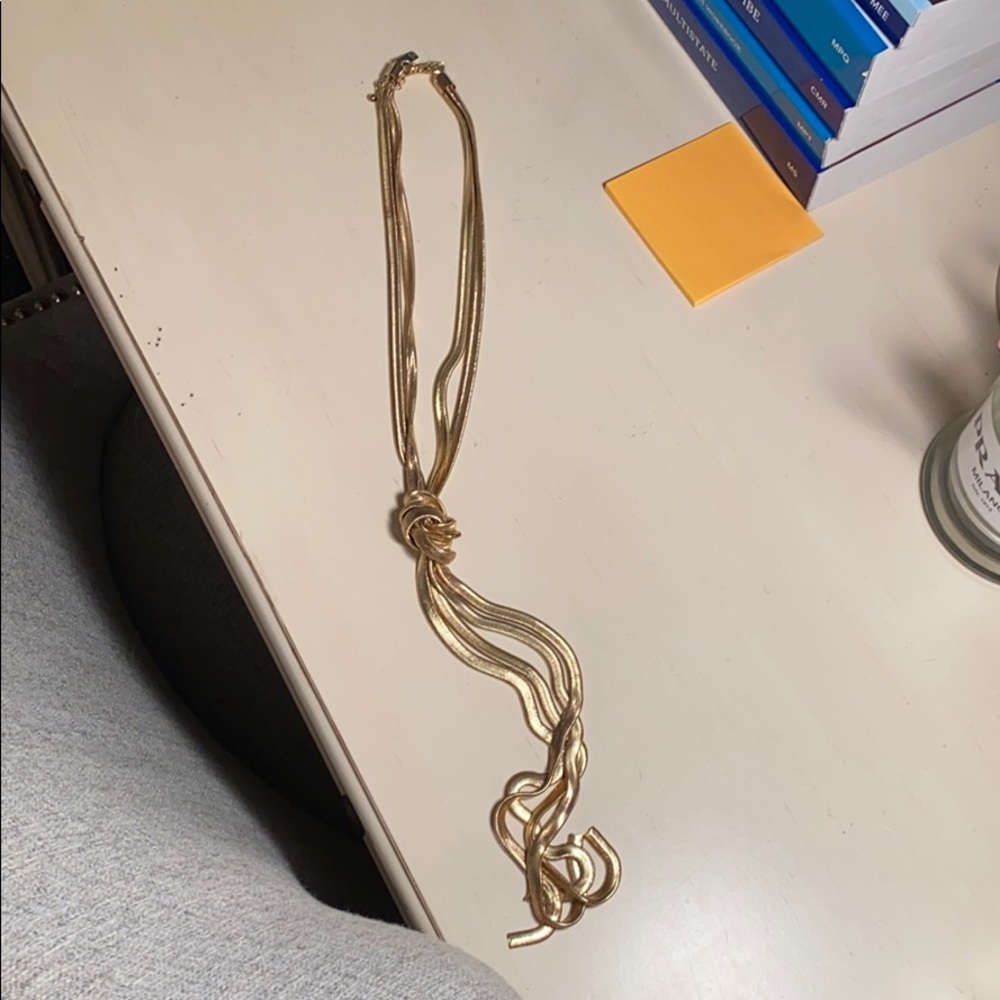 INC Herringbone Knotted Fringe Lariat Necklace - Picture 2 of 5